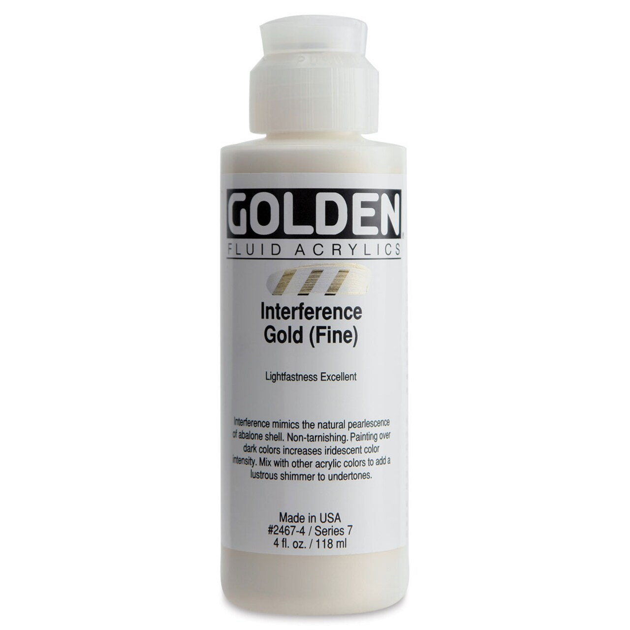Golden Fluid Acrylics - Interference Gold (Fine), 4 oz bottle